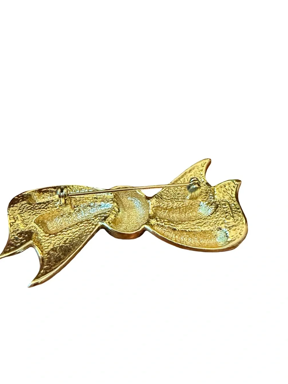 Vintage Gold Bow Brooch 🎀✨ Chunky Statement Pin